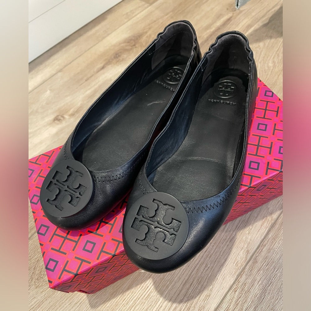 Tory Burch - Minnie Travel Ballet Flat - Size 5.5 - Black